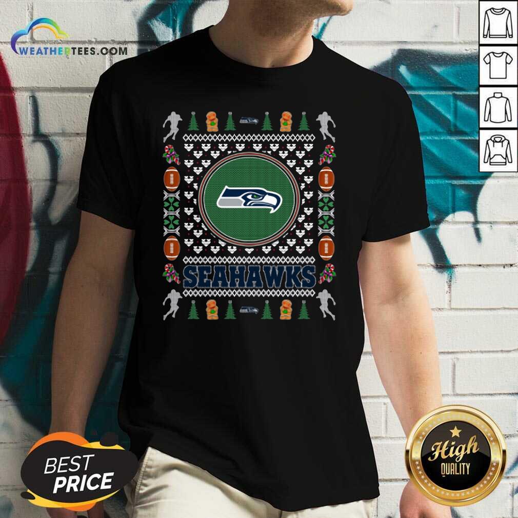 Nice Seattle Seahawks Merry Christmas Shirt