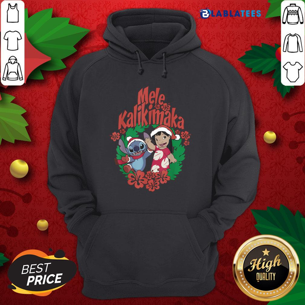 Nice Stitch And Lilo Run Hat Santa Mele Kalikimaka Shirt