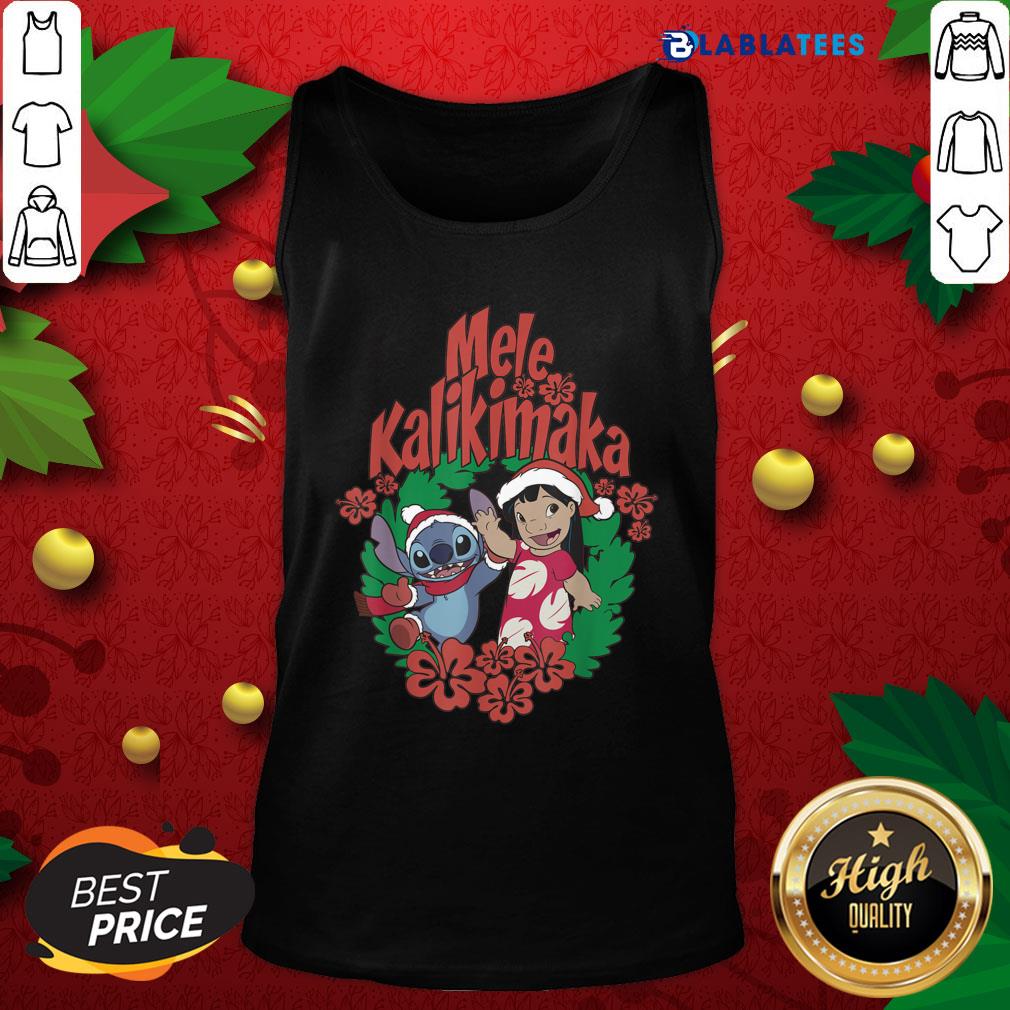 Nice Stitch And Lilo Run Hat Santa Mele Kalikimaka Shirt