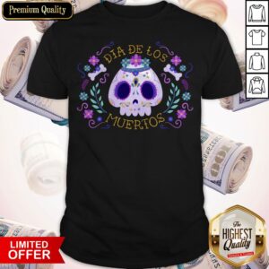 Sugar Skull Purple Day Of Dead Dia De Los Muertos Shirt