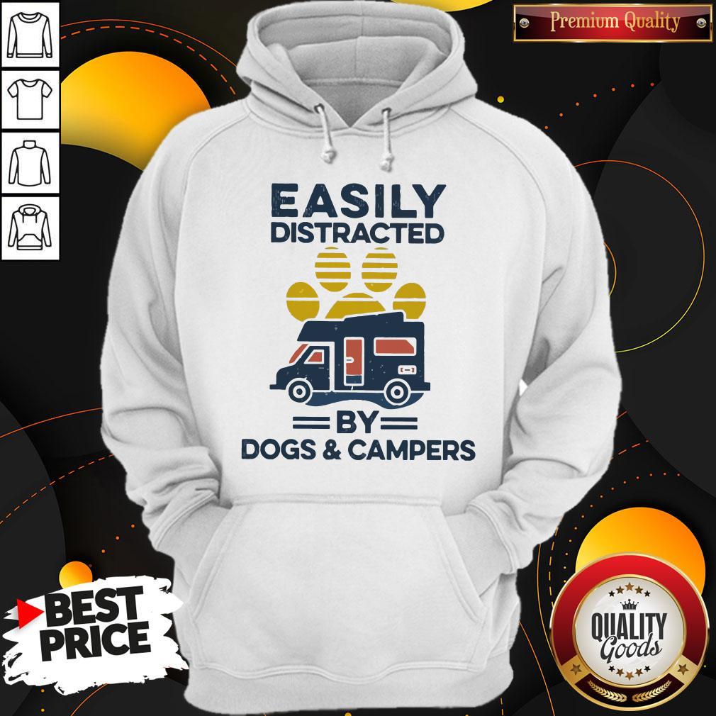 Official Easily Distracted By Dogs And Campers Vintage Shirt