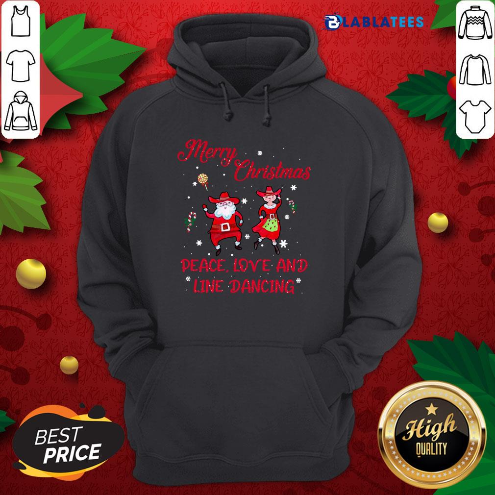 Official Merry Christmas Peace Love And Line Dancing Shirt