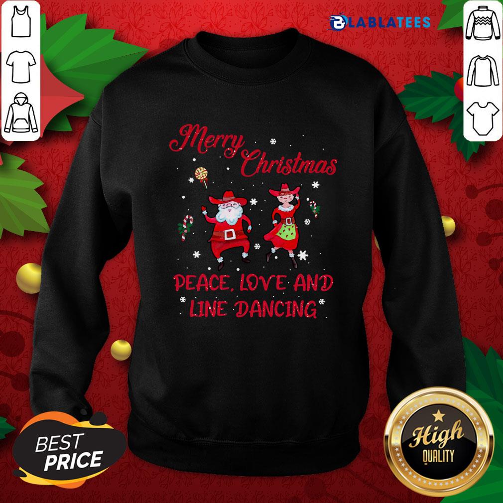 Official Merry Christmas Peace Love And Line Dancing Shirt