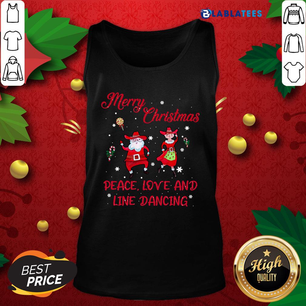 Official Merry Christmas Peace Love And Line Dancing Shirt