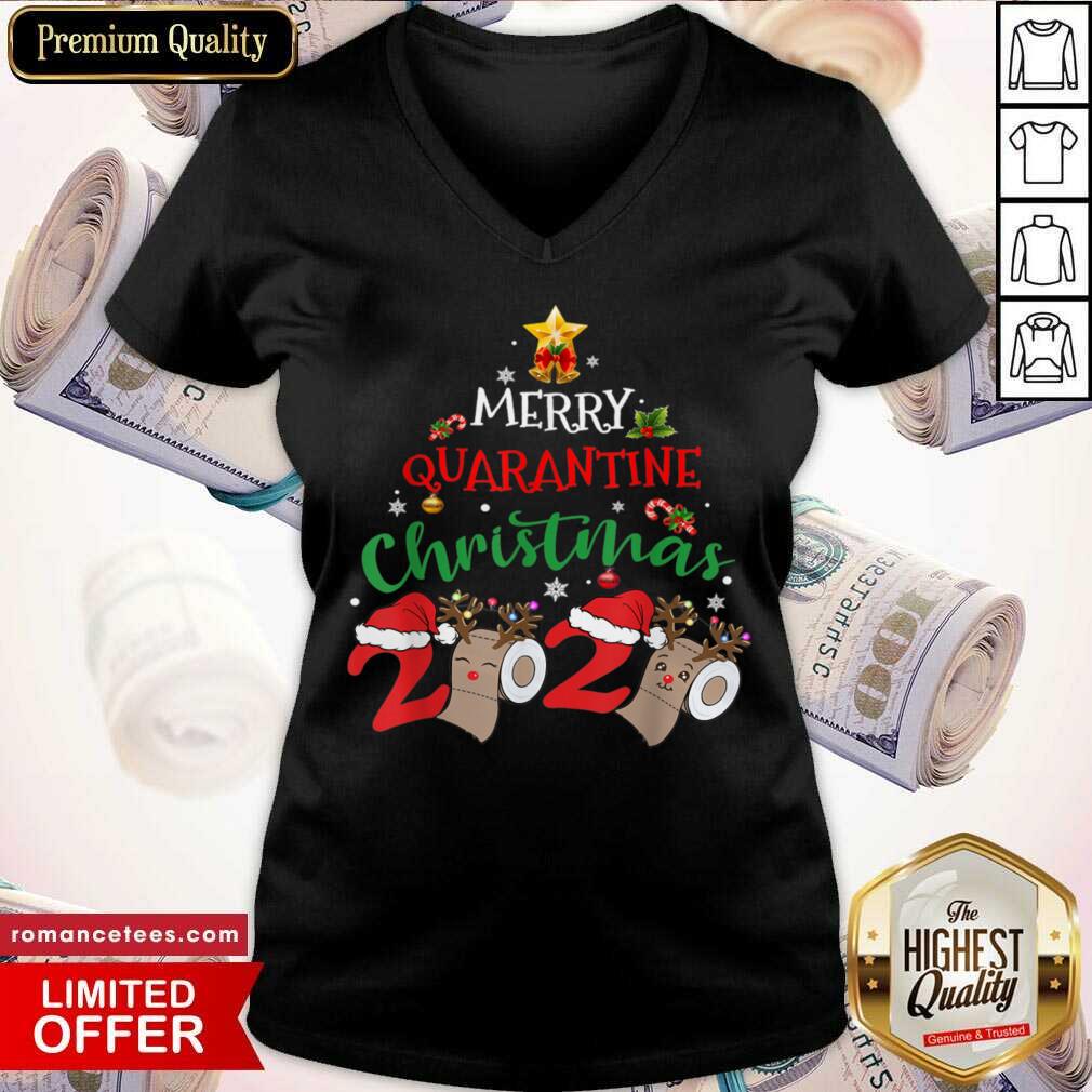 Official Merry Quarantine Christmas 2020 Pajamas Family Matching Xmas Shirt