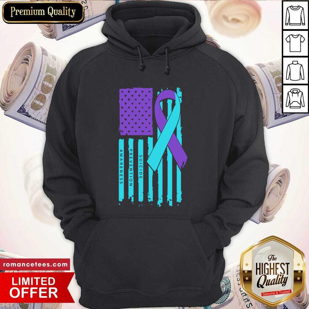 Official Teal And Purple Ribbon Flag Suicide Awareness Shirt