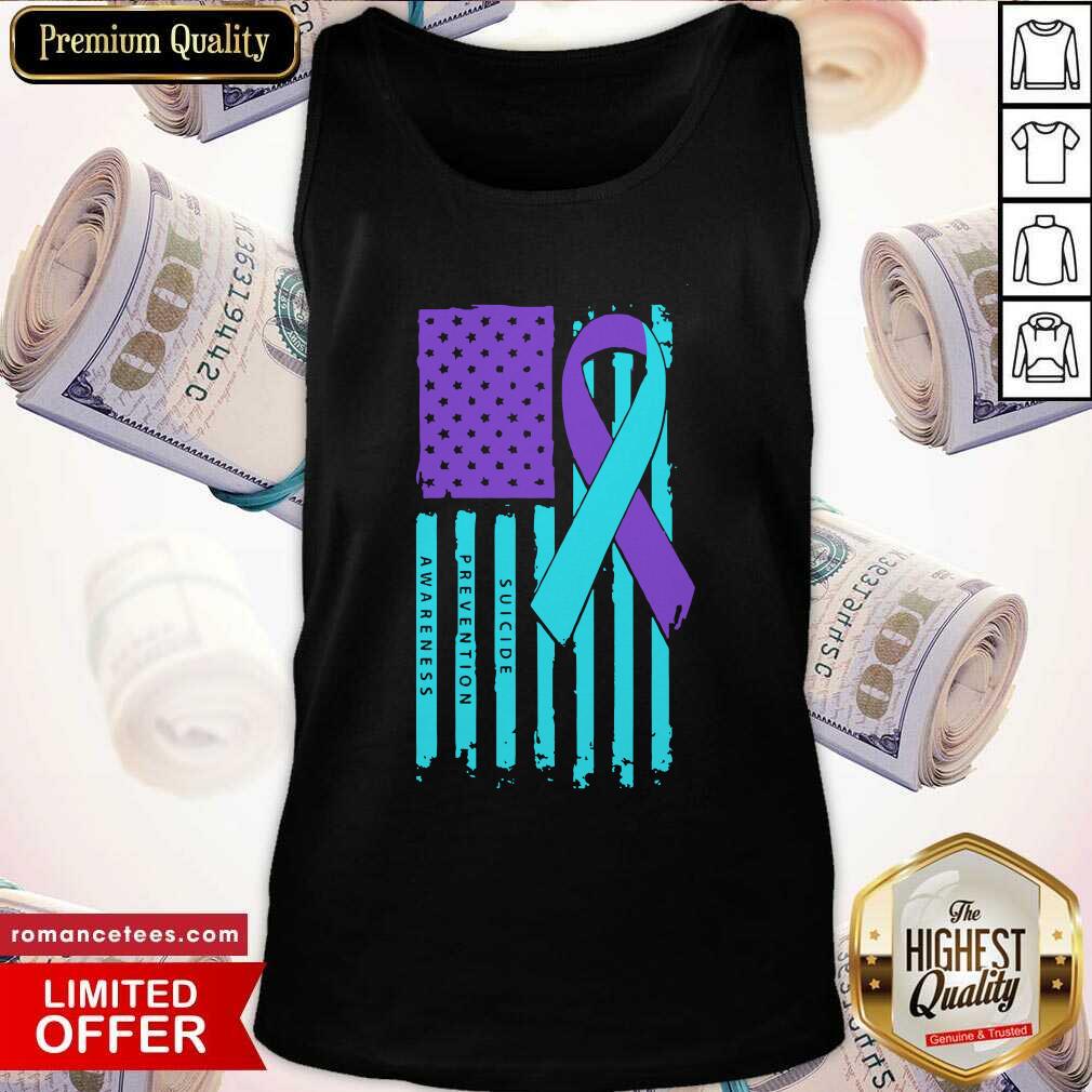 Official Teal And Purple Ribbon Flag Suicide Awareness Shirt
