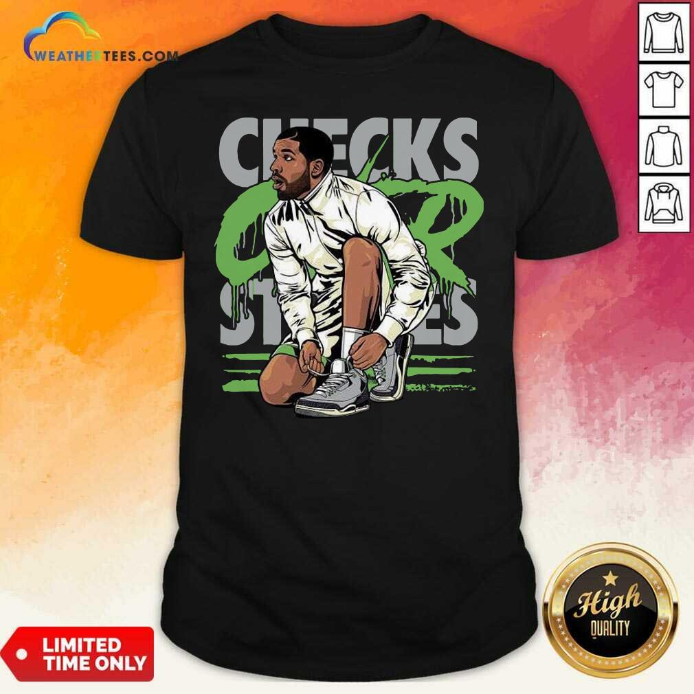 Original Air Jordan 3 Chlorophyll Drake Checks Over Stripes Shirt