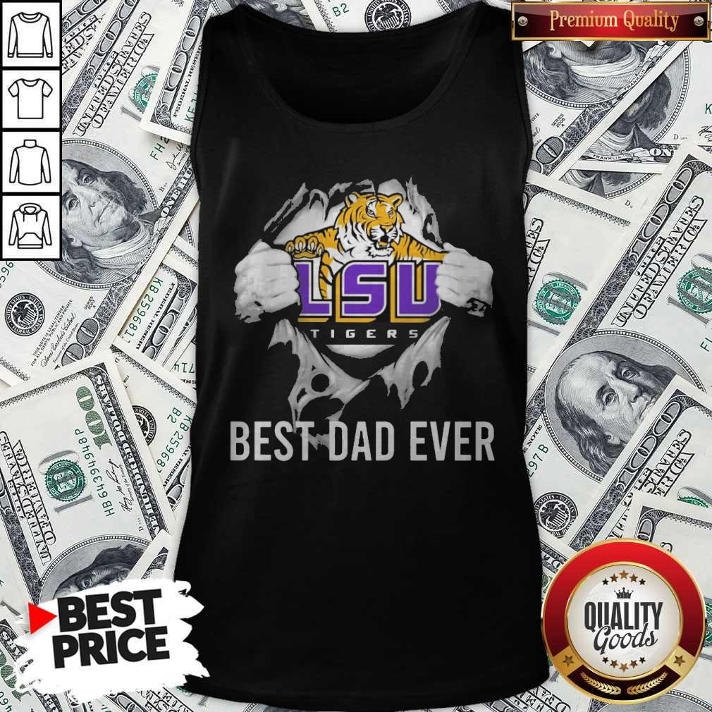 Premium Blood Inside Me LSU Tigers Football Best Dad Ever Shirt
