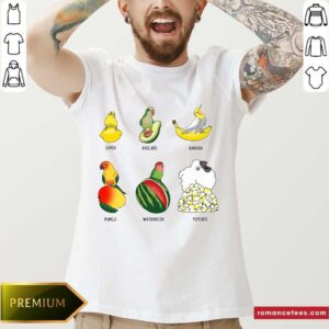 Perfect Parrots Lemon Avocado Banana Mango Shirt