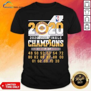 Beautiful Los Angeles Lakers 2020 Nba Finals Champions 49 50 52 53 54 Shirt
