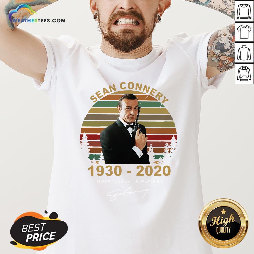 Sick Sean Connery 1930-2020 Thank You For The Memories Signature Vintage Shirt