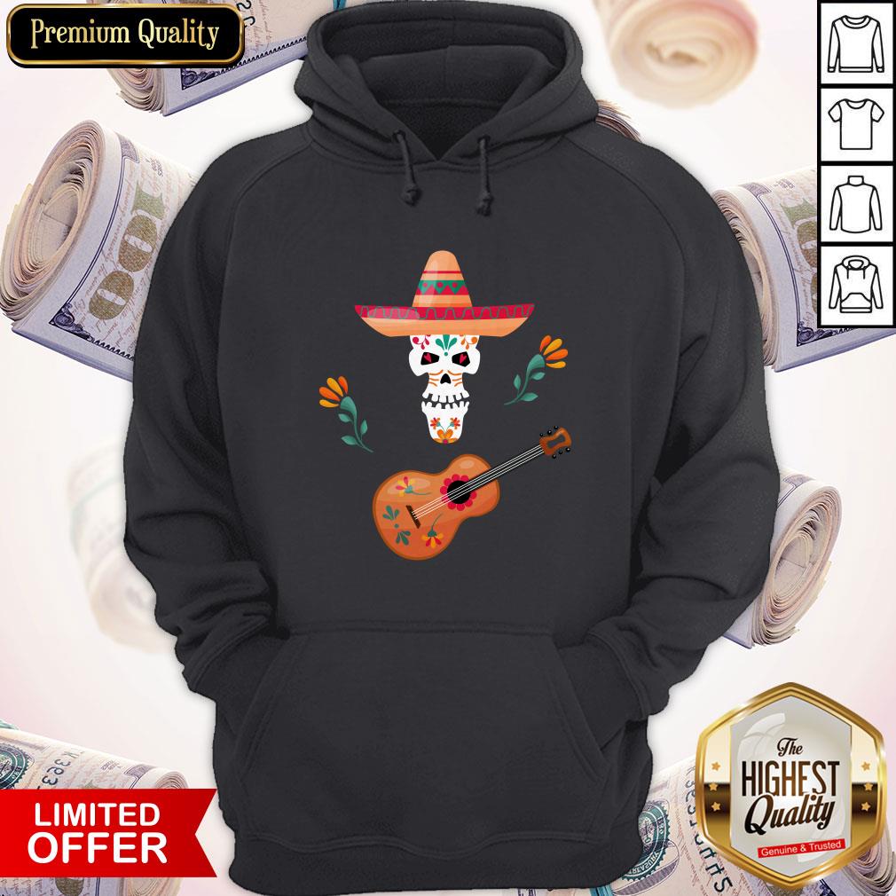 Sugar Skull Guitar Day Of Dead Dia De Muertos Shirt