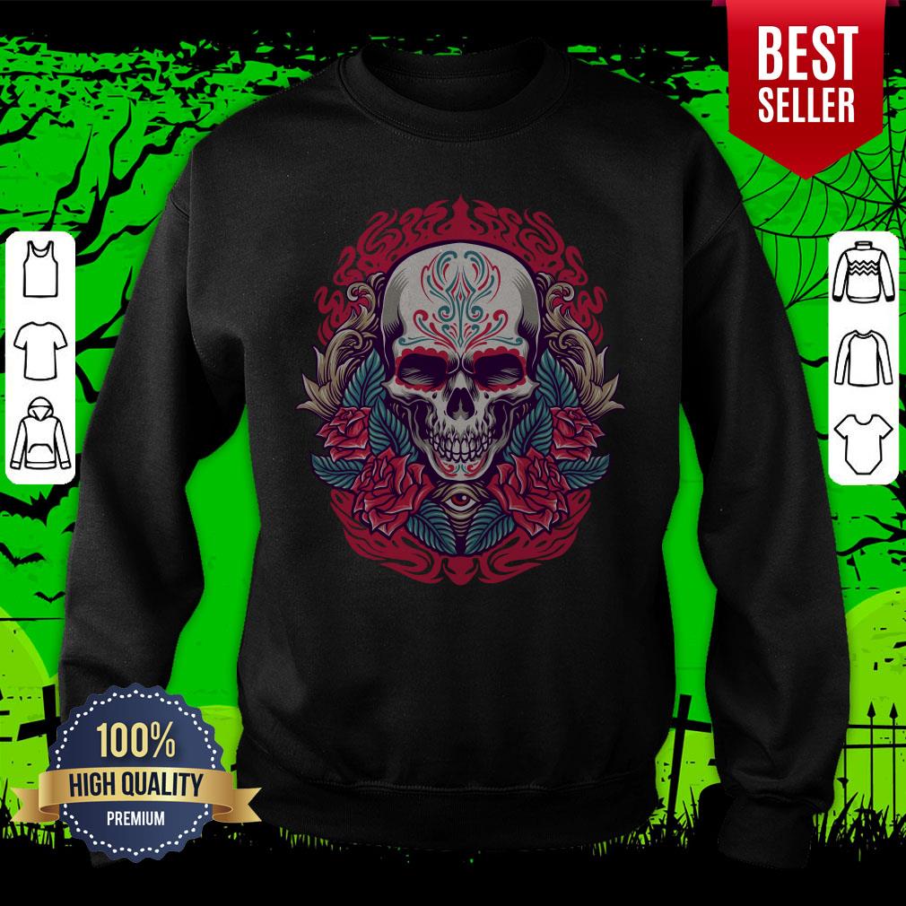 Sugar Skull Rose Eye Day Of The Dead Shirt