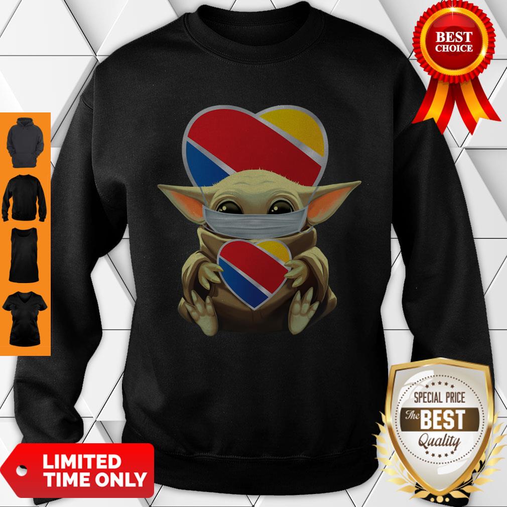 Official Baby Yoda Face Mask Southwest Airlines Shirt
