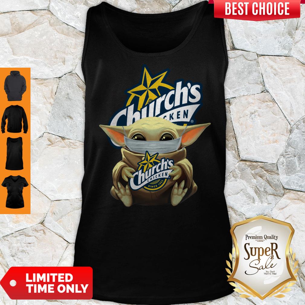 Hot Baby Yoda Mask Hug Church's Chicken Shirt