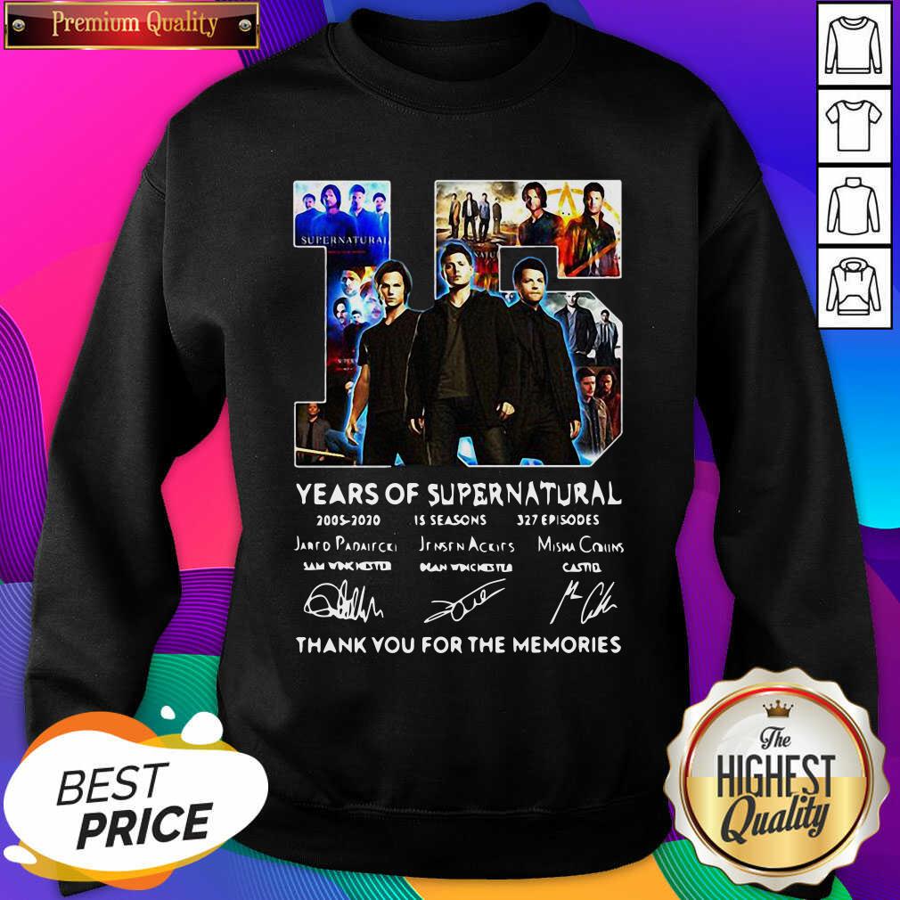 Top 15 Years Of Supernatural Thank You For The Memories Signatures Shirt