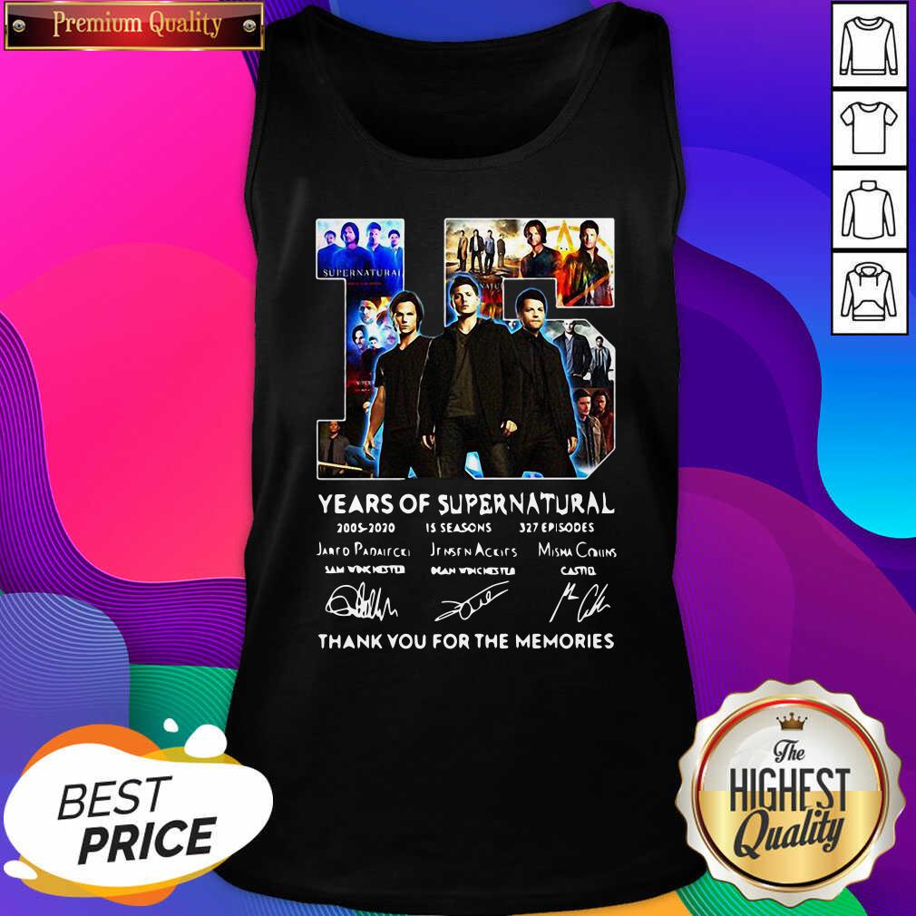 Top 15 Years Of Supernatural Thank You For The Memories Signatures Shirt