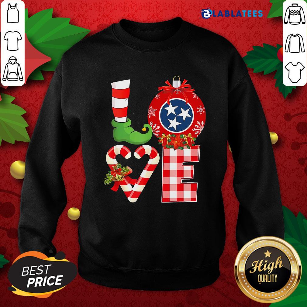 Top Love Flag of Tennessee State Christmas Shirt