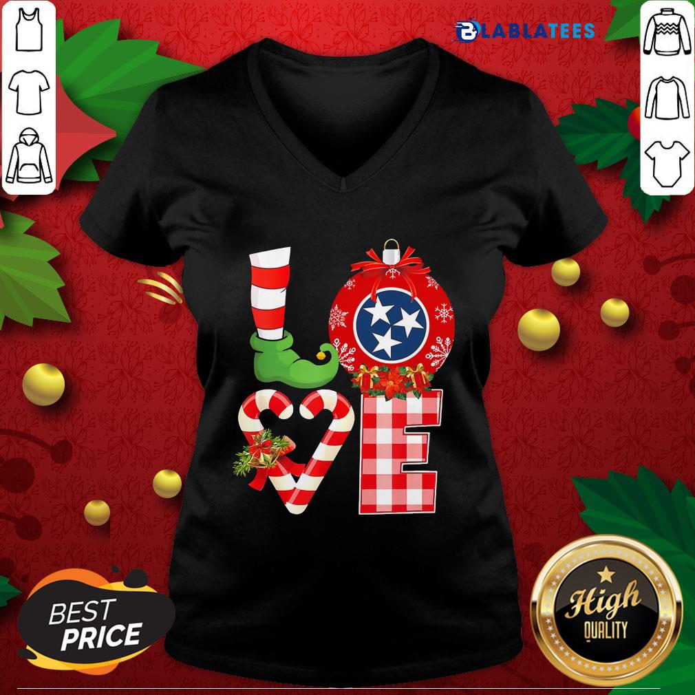 Top Love Flag of Tennessee State Christmas Shirt