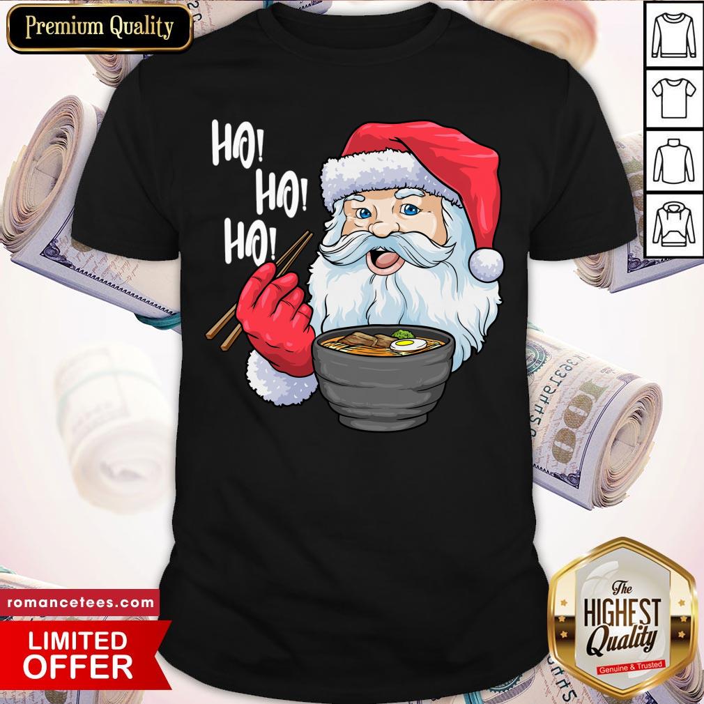 Top Santa Ramen Noodles Shirt Christmas Japanese Noodles Shirt