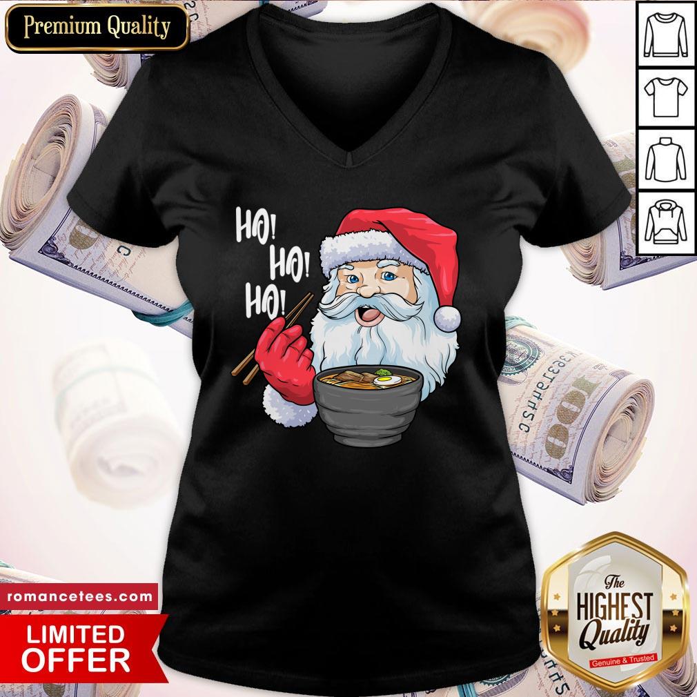 Top Santa Ramen Noodles Shirt Christmas Japanese Noodles Shirt
