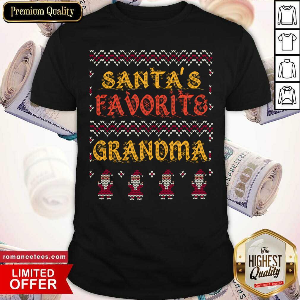 Top Santa’s Favorite Grandma Christmas Grandmother Xmas Shirt