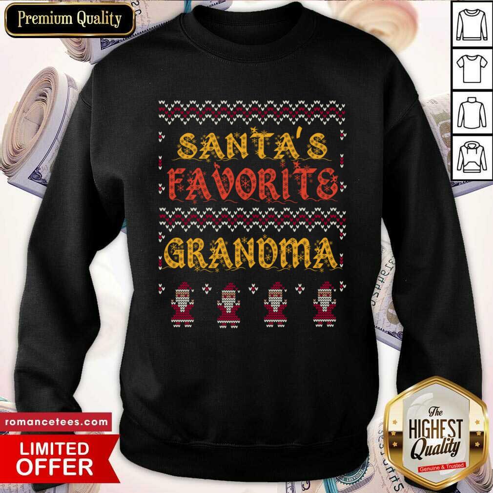 Top Santa’s Favorite Grandma Christmas Grandmother Xmas Shirt