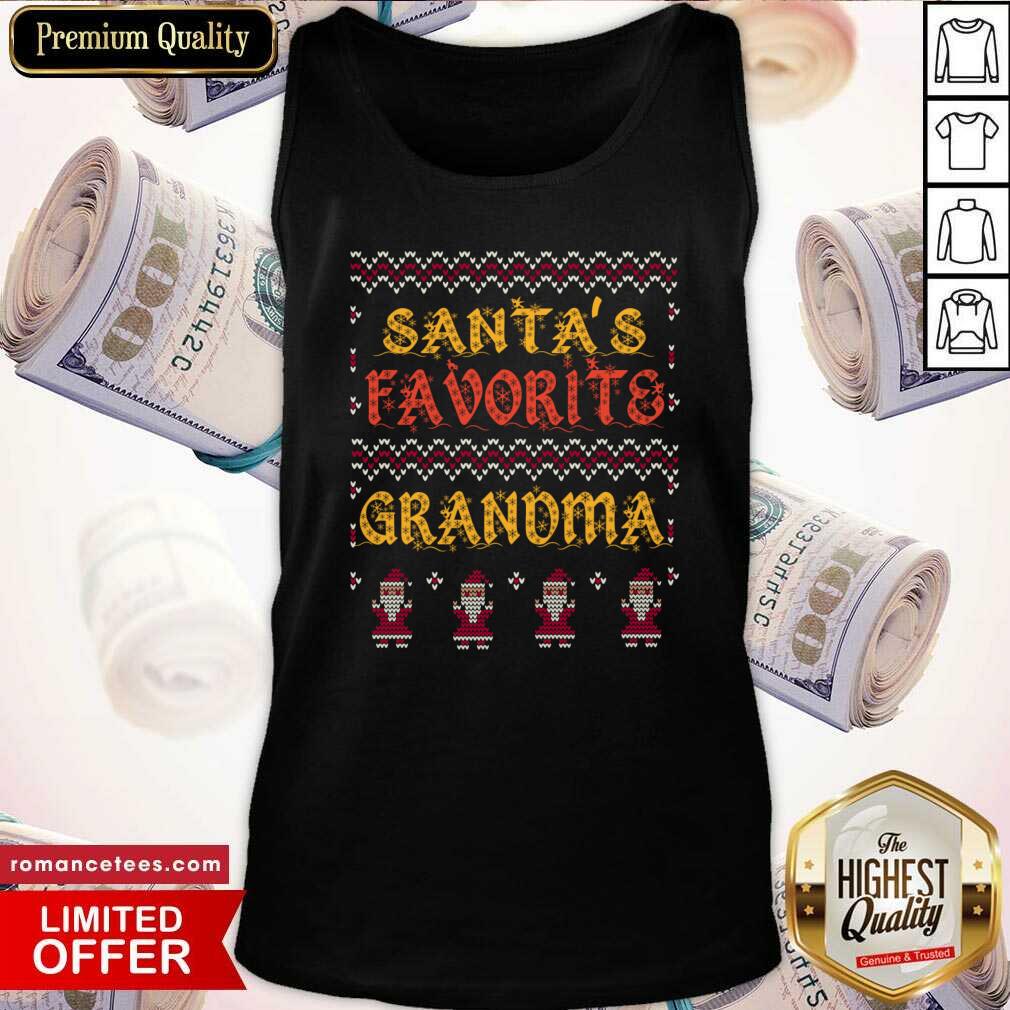 Top Santa’s Favorite Grandma Christmas Grandmother Xmas Shirt