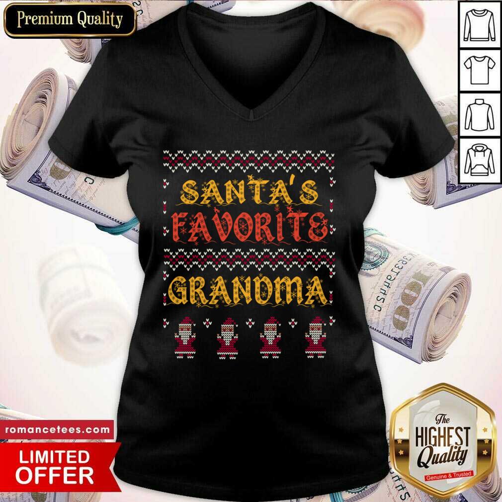 Top Santa’s Favorite Grandma Christmas Grandmother Xmas Shirt
