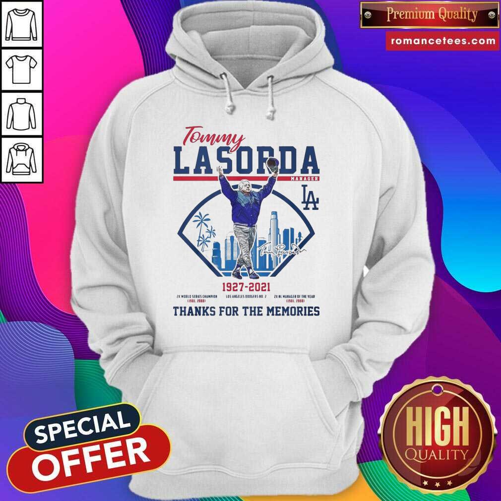 Top Tommy Lasorda Manager 1927 2021 Los Angeles Dodgers Signature Thanks Shirt