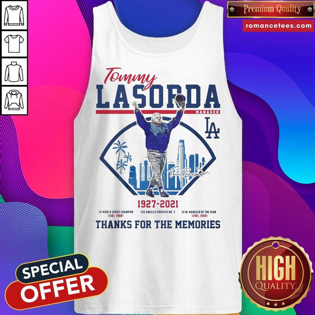 Top Tommy Lasorda Manager 1927 2021 Los Angeles Dodgers Signature Thanks Shirt