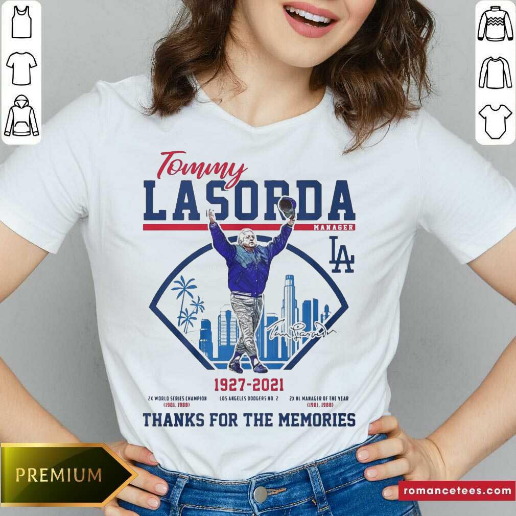 Top Tommy Lasorda Manager 1927 2021 Los Angeles Dodgers Signature Thanks Shirt