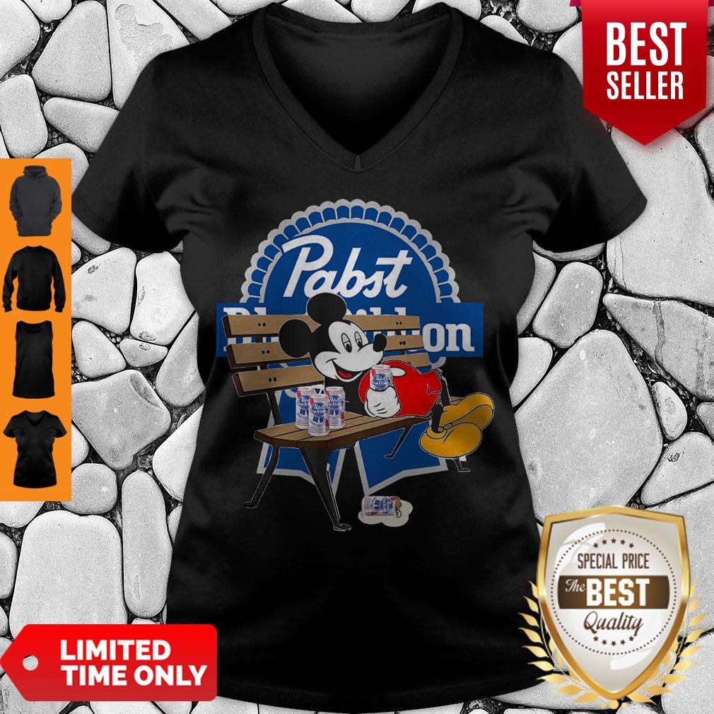Top Mickey Mouse Drink Pabst Blue Ribbon Shirt