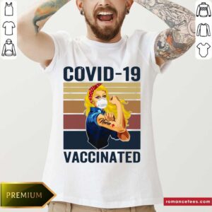 Hot Strong Women Face Mask Tattoo Nurse Covid 19 Vaccinated Vintage Retro Shirt