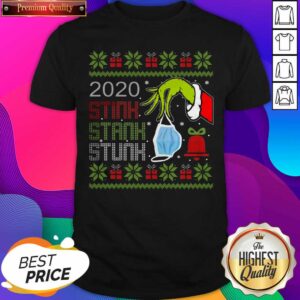 Top Hand Grinch Holding Mask 2020 Stink Stank Stunk Ugly Christmas Shirt