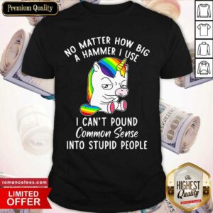 Unicorn Use I Can’t Pound Common Sense Into Stupid People Shirt
