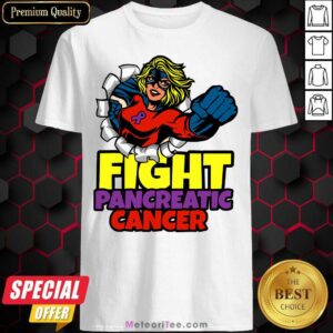 Good Fight Pancreatic Cancer Purple Ribbon Women Girls Shirt