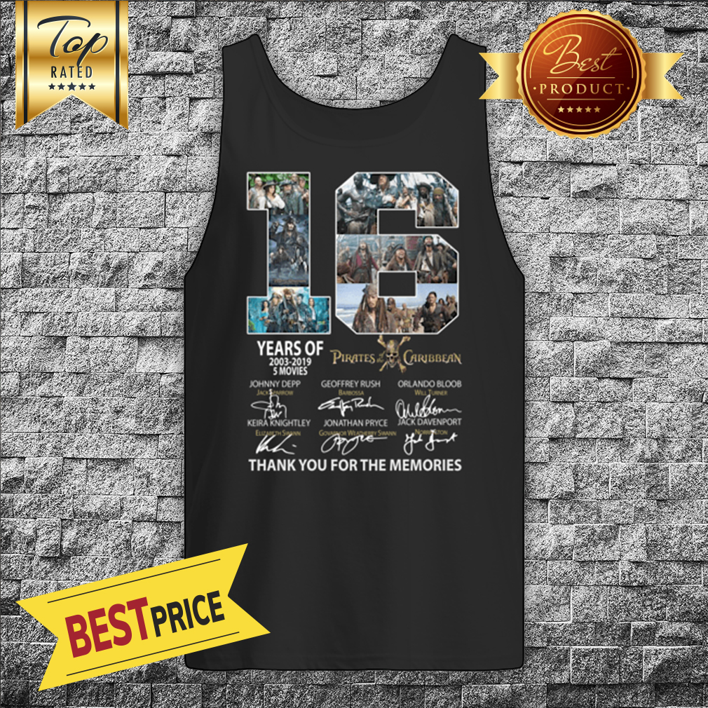 16 Years Of Pirates Of The Caribbean 2003-2019 5 Movies Signatures Shirt