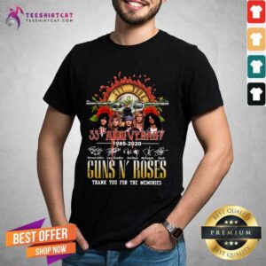 Hot Guns N' Roses 35th Anniversary Signatures Shirt