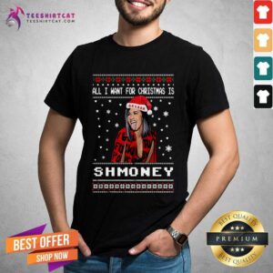 Funny Cardi B All I Want For Christmas Is Shmoney Ugly Christmas Shirt