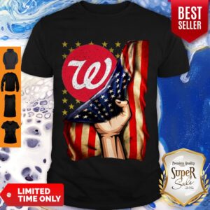 Official Walgreens Logo And America Flag Shirt