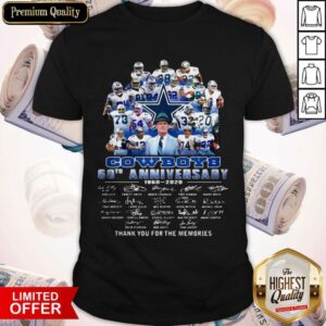 Pro Dallas Cowboys Football Team 60th Anniversary 1960 2020 Thank You For The Memories Signatures Shirt