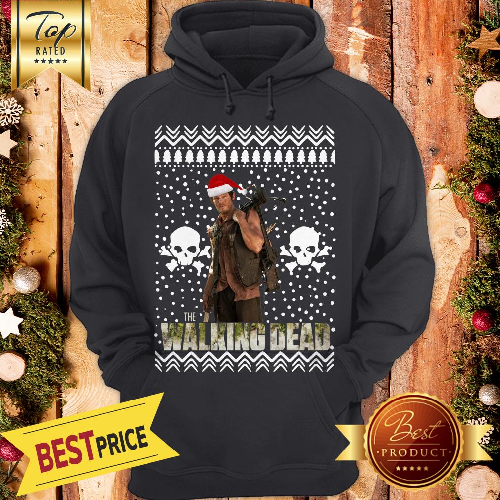 Good The Walking Dead Daryl Dixon Santa Hat Ugly Christmas Shirt