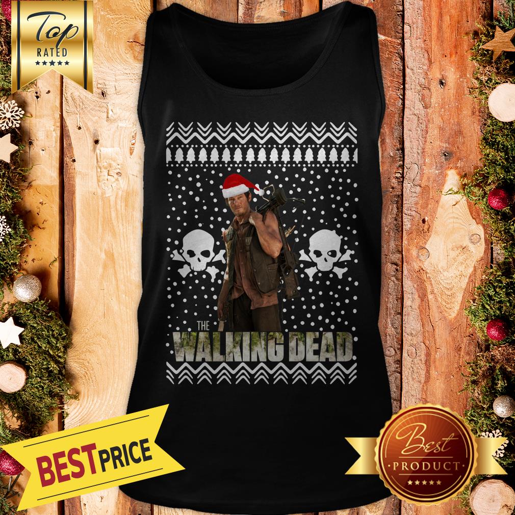 Good The Walking Dead Daryl Dixon Santa Hat Ugly Christmas Shirt