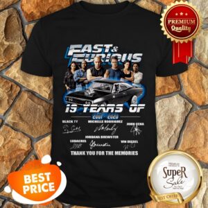 Fast And Furious 19 Years Of 2001 2020 Signed Thank For Memories Shirt