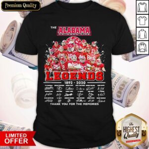 The Alabama Crimson Tide Legends 1892 2020 Thank You For The Memories Signatures Shirt