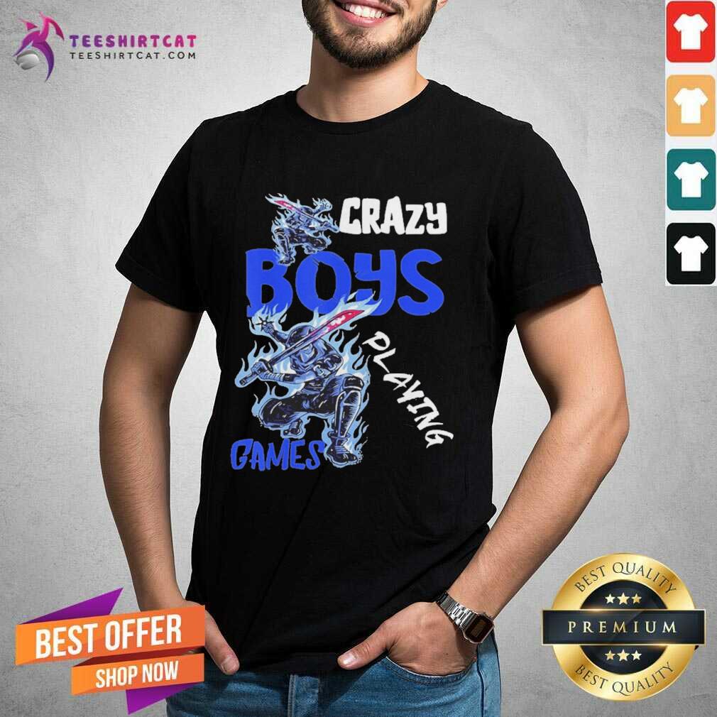 Nice Crazy Boys Playing Games Console Player Pc Computer Gaming Us 2021 Shirt