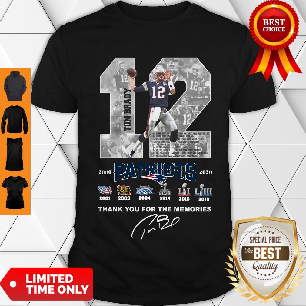 Nice Tom Brady Patriots 2000 2020 Thank You For The Memories Signature Shirt