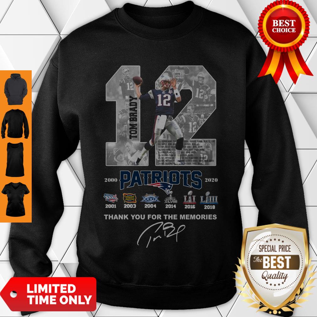 Nice Tom Brady Patriots 2000 2020 Thank You For The Memories Signature Shirt